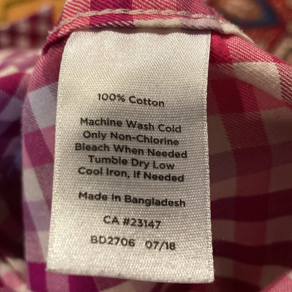 Talbots Red Plaid Cotton Button Down Top Size Medium - Picture 9 of 13